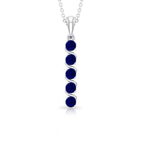 Lab Created Blue Sapphire Bar Necklace With Earrings