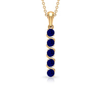 Lab Created Blue Sapphire Bar Necklace With Earrings