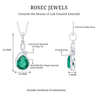 Lab Grown Emerald Diamond Infinity Necklace