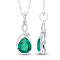 Lab Grown Emerald Diamond Infinity Necklace