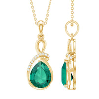 Lab Grown Emerald Diamond Infinity Necklace