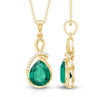 Lab Grown Emerald Diamond Infinity Necklace