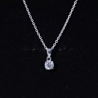 Round Brilliant Cut 5 MM Lab Diamond Solitaire Necklace for Women