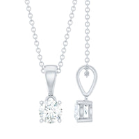 Round Brilliant Cut 5 MM Lab Diamond Solitaire Necklace for Women