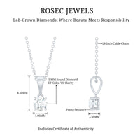 5mm Brilliant Cut Lab Grown Diamond Solitaire Necklace With Silver Chain