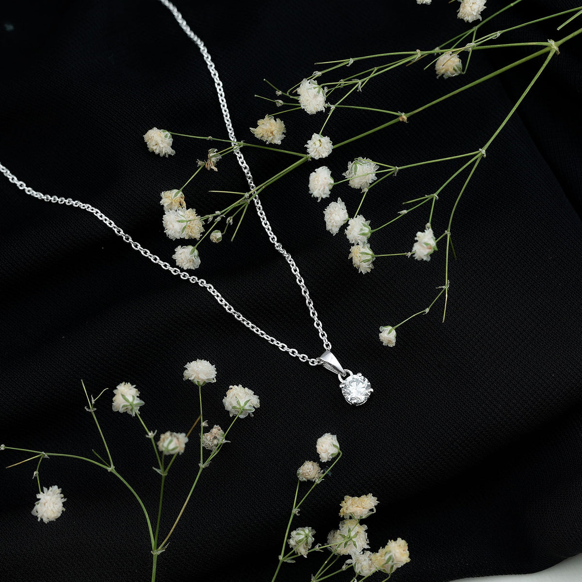 Round Brilliant Cut 5 MM Lab Diamond Solitaire Necklace for Women