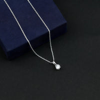 Round Brilliant Cut 5 MM Lab Diamond Solitaire Necklace for Women