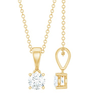 Round Brilliant Cut 5 MM Lab Diamond Solitaire Necklace for Women