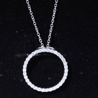 Lab Grown Diamond Eternity Necklace in Sterling Silver