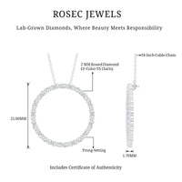 Lab Grown Diamond Eternity Necklace in Sterling Silver