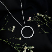Lab Grown Diamond Eternity Necklace in Sterling Silver