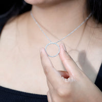 Lab Grown Diamond Eternity Necklace in Sterling Silver