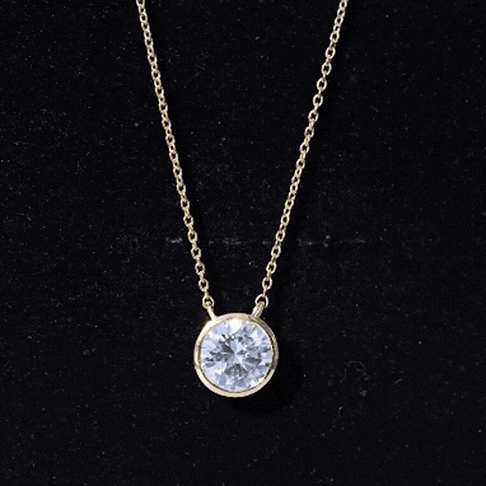 Sterling silver pendant with a half carat lab-grown diamond solitaire necklace from Rosec Jewels.