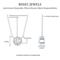 Half Carat Lab Grown Diamond Solitaire Necklace in Sterling Silver