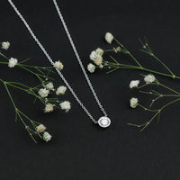 Half Carat Lab Grown Diamond Solitaire Necklace in Sterling Silver