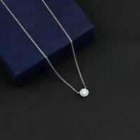 Half Carat Lab Grown Diamond Solitaire Necklace in Sterling Silver