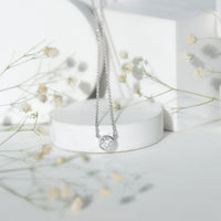 Half Carat Lab Grown Diamond Solitaire Necklace in Sterling Silver