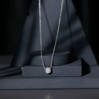 Half Carat Lab Grown Diamond Solitaire Necklace in Sterling Silver