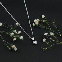 Certified 0.5 Carat Lab Grown Diamond Heart Necklace With Silver Chain