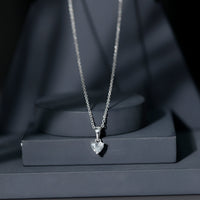 Certified 0.5 Carat Lab Grown Diamond Heart Necklace With Silver Chain