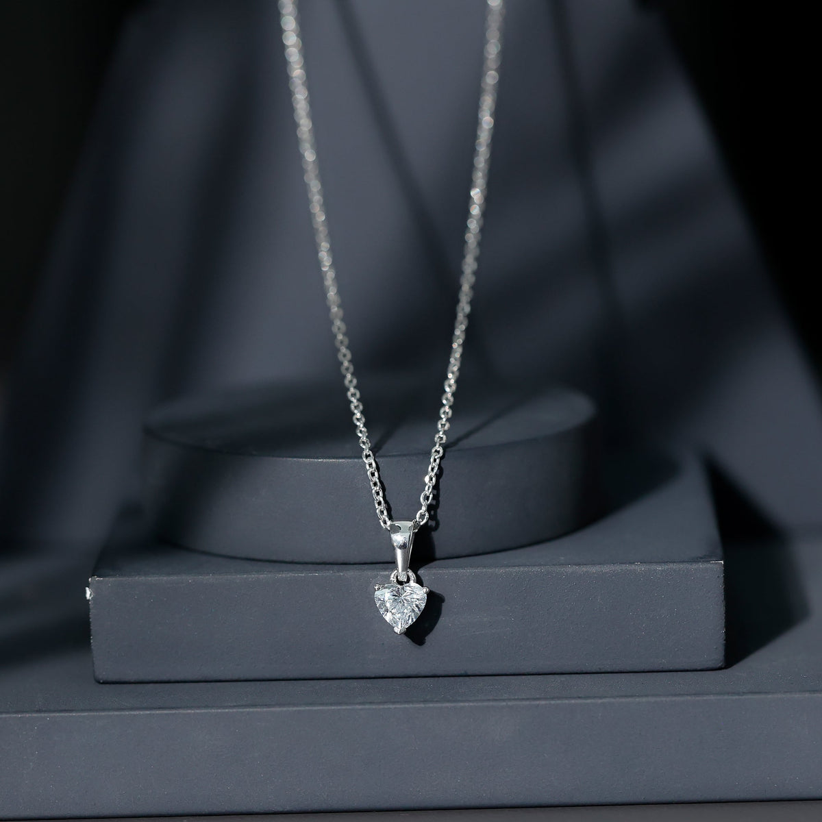5 MM Lab Grown Diamond Heart Necklace For Women