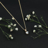 5 MM Lab Grown Diamond Heart Necklace For Women