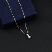 5 MM Lab Grown Diamond Heart Necklace For Women