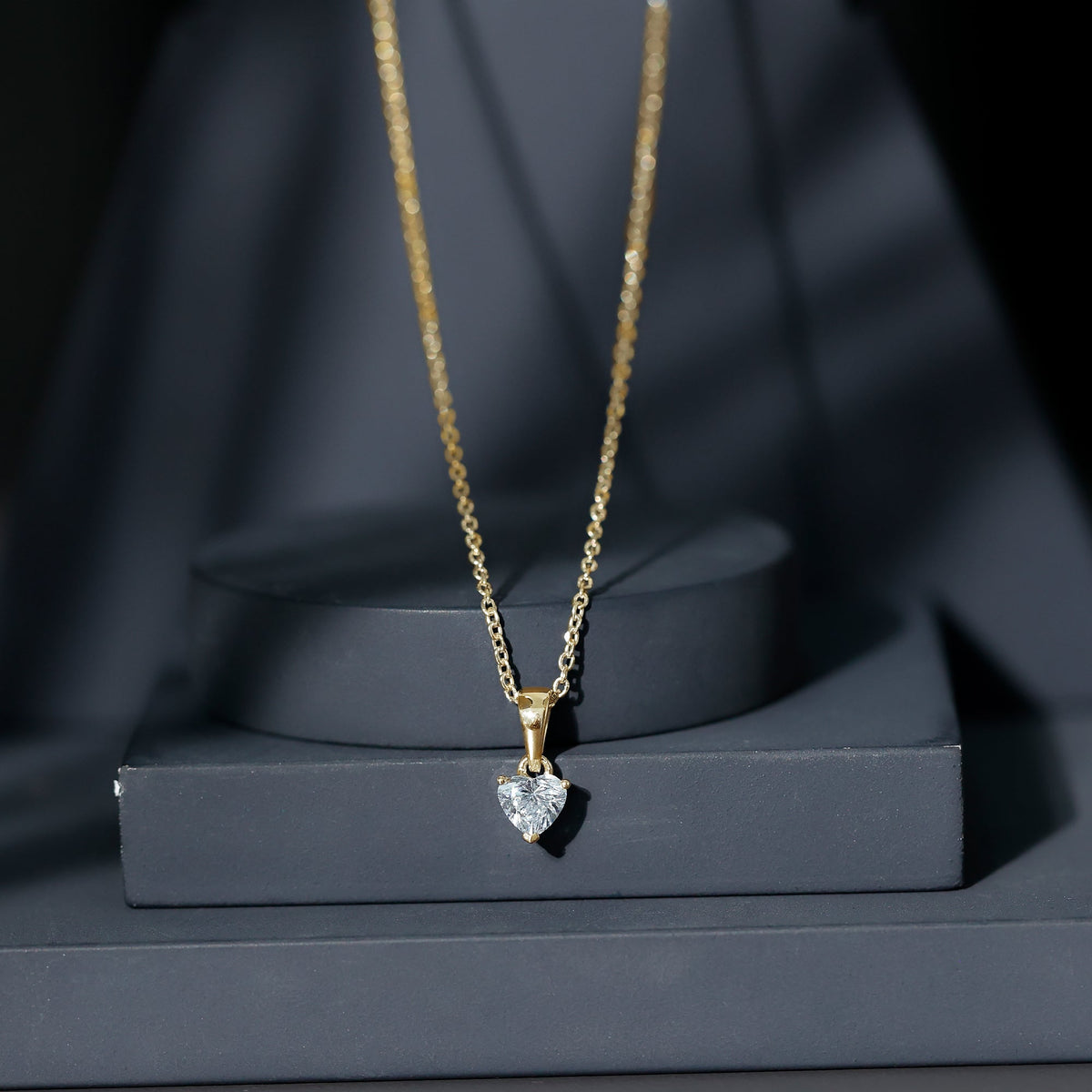 5 MM Lab Grown Diamond Heart Necklace For Women