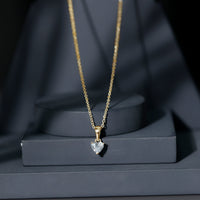 5 MM Lab Grown Diamond Heart Necklace For Women