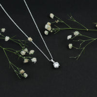 Certified 0.9 Carat Lab Grown Diamond Solitaire Necklace with Silver Chain