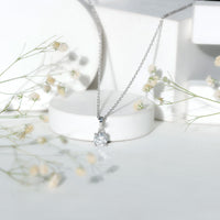 Certified 0.9 Carat Lab Grown Diamond Solitaire Necklace with Silver Chain