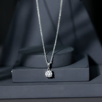 Certified 0.9 Carat Lab Grown Diamond Solitaire Necklace with Silver Chain