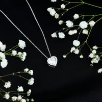 Bezel Set 2 Carat Cubic Zirconia Heart Pendant Necklace with Chain
