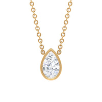 Pear Shape Real Diamond Solitaire Necklace