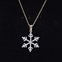 Genuine Diamond Snowflake Pendant for Women