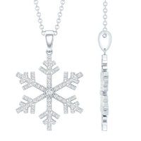 Genuine Diamond Snowflake Pendant for Women