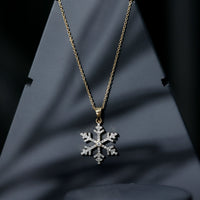 Genuine Diamond Snowflake Pendant for Women