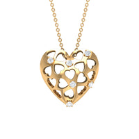 Heart Shaped Openwork Diamond Necklace