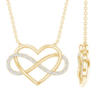 Rosec Jewels Certified Diamond Infinity Heart Necklace featuring a sparkling diamond pendant on a delicate chain.