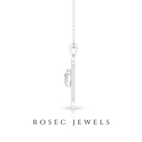 Initial A Pendant Necklace with Cubic Zirconia