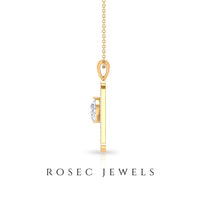 Initial A Pendant Necklace with Cubic Zirconia