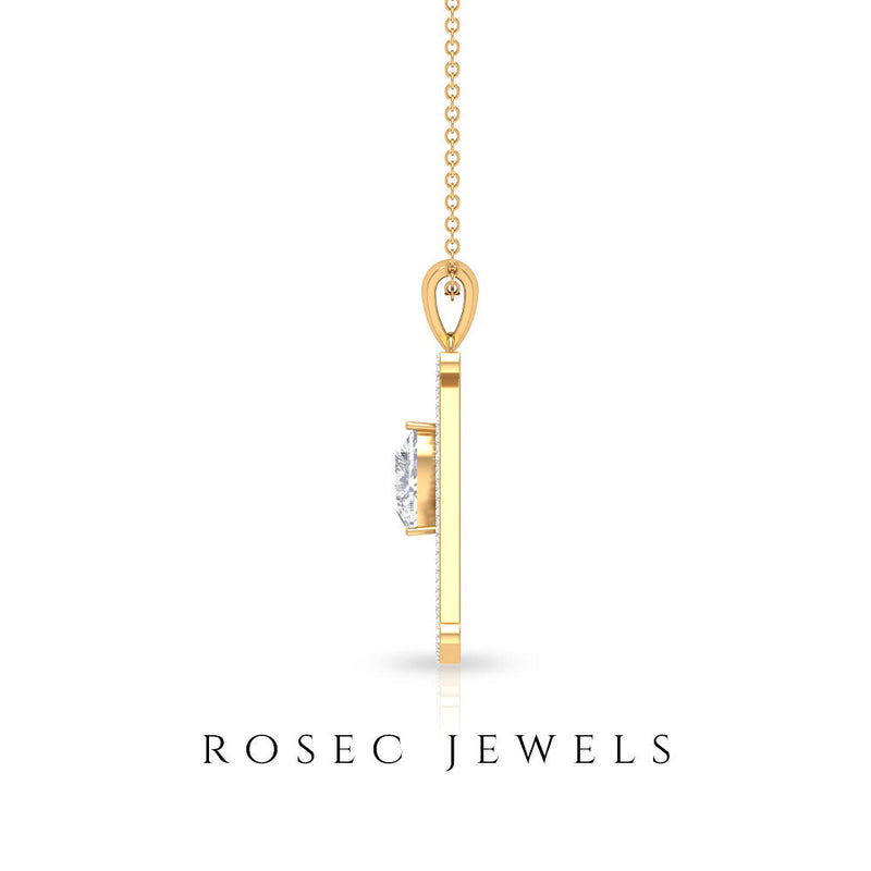 Initial A pendant necklace with cubic zirconia from Rosec Jewels, showcasing a delicate silver pendant with sparkling stone detail.