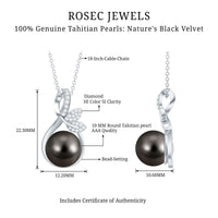 8 Carat Black Pearl and Diamond Bridal Pendant Necklace