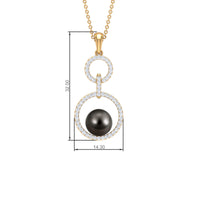 Tahitian Pearl and Diamond Eternity Dangle Pendant