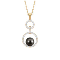 Tahitian Pearl and Diamond Eternity Dangle Pendant