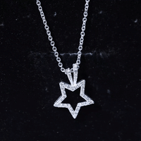 Natural diamond star pendant for women featuring a delicate design, crafted by Rosec Jewels, perfect for elegant jewelry collection.
