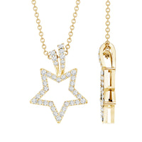 Natural diamond star pendant for women showcasing a sparkling, elegant jewelry piece from Rosec Jewels.