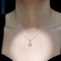 Certified diamond star pendant necklace from Rosec Jewels featuring a sparkling diamond star charm on a delicate chain.