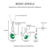 Natural Emerald and Diamond Wedding Jewelry Set