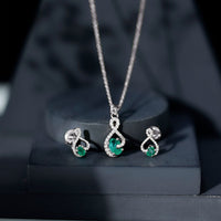 Natural Emerald and Diamond Wedding Jewelry Set